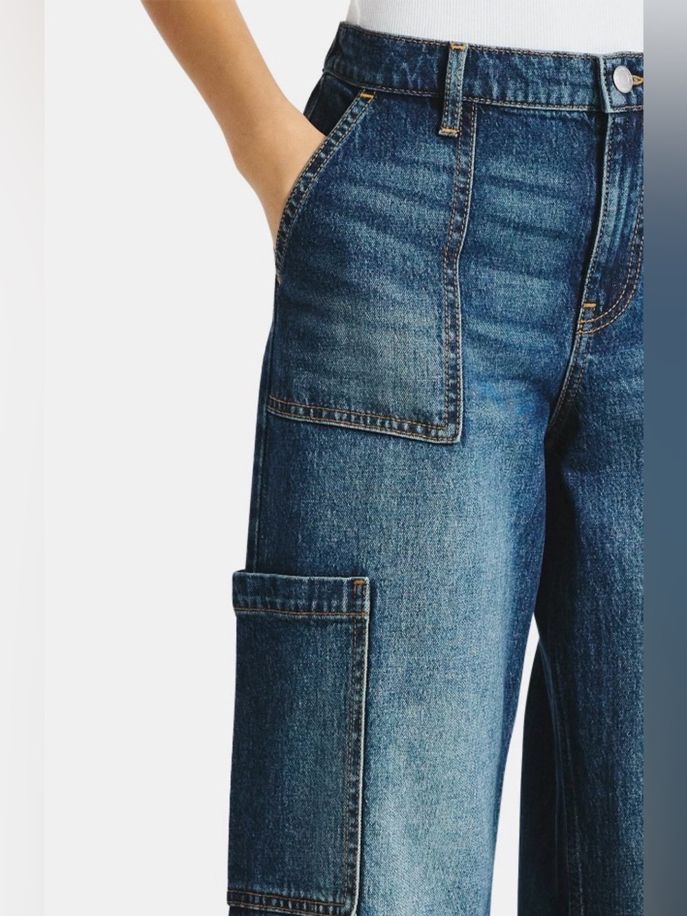 No Boundaries Dark Blue Stretch Denim Wide Leg Jeans - Picture 6 of 12